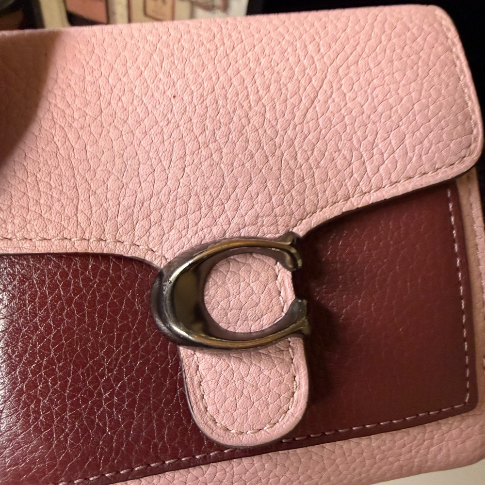 Coach Colorblock Tabby Medium Wallet – Pink & Burgundy Leather - Picture 5 of 13